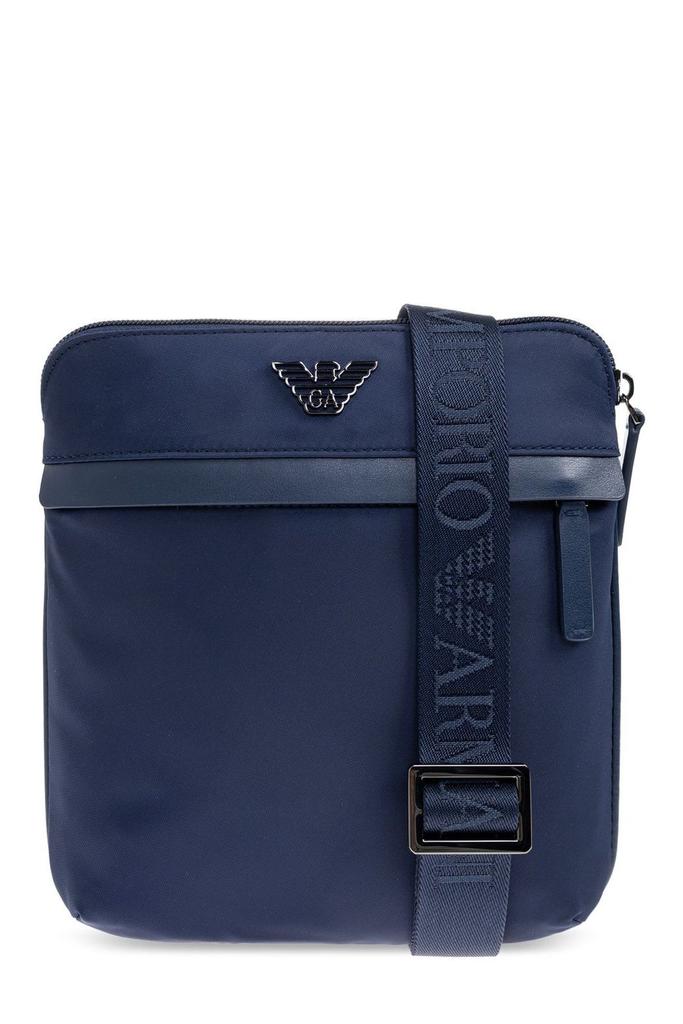 Emporio Armani All-Over Jacquard Eagle Flat Shoulder Bag