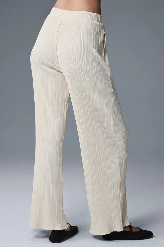 Alo High-Waist Micro Plisse Straight Leg Pant - Burgundy Truffle 4