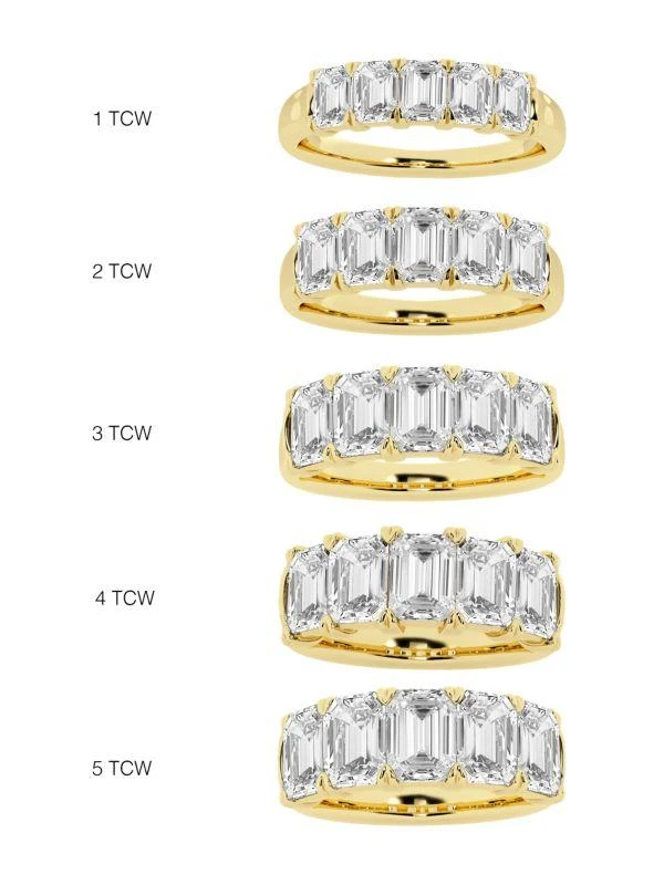 Saks Fifth Avenue Build Your Own Collection 14K Yellow Gold 
5 Lab Grown Emerald Diamond Anniversary Band 4