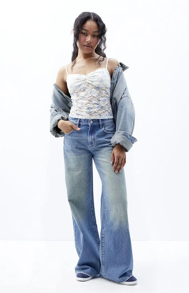 PacSun Lena Low Rise Super Baggy Jeans Ripped Medium Indigo 1