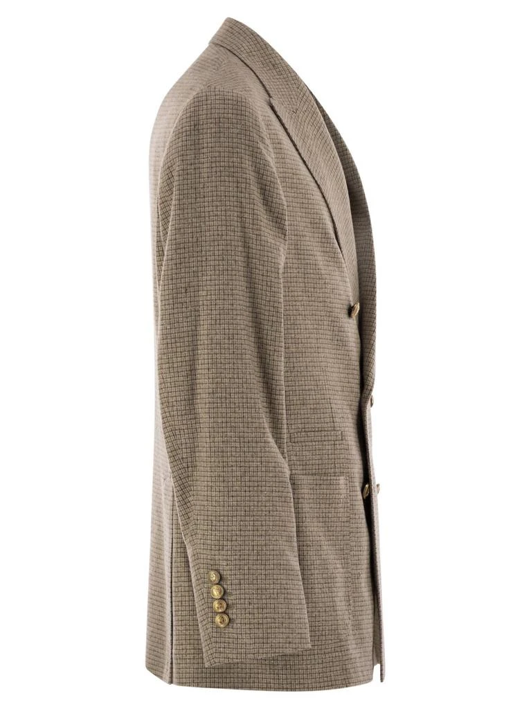 Brunello Cucinelli Brunello Cucinelli Checked Flannel One-And-A-Half Breasted Deconstructed Blazer 3