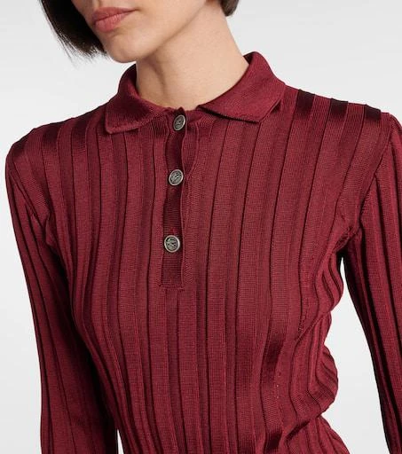 ETRO Ribbed-knit polo sweater 4