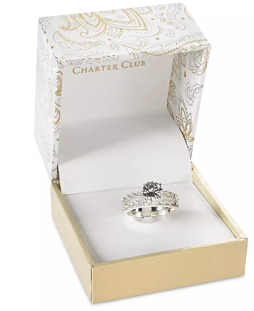 Charter Club Cubic Zirconia (3 ct. t.w.) Engagement Ring Set in Fine Silver Plate 3