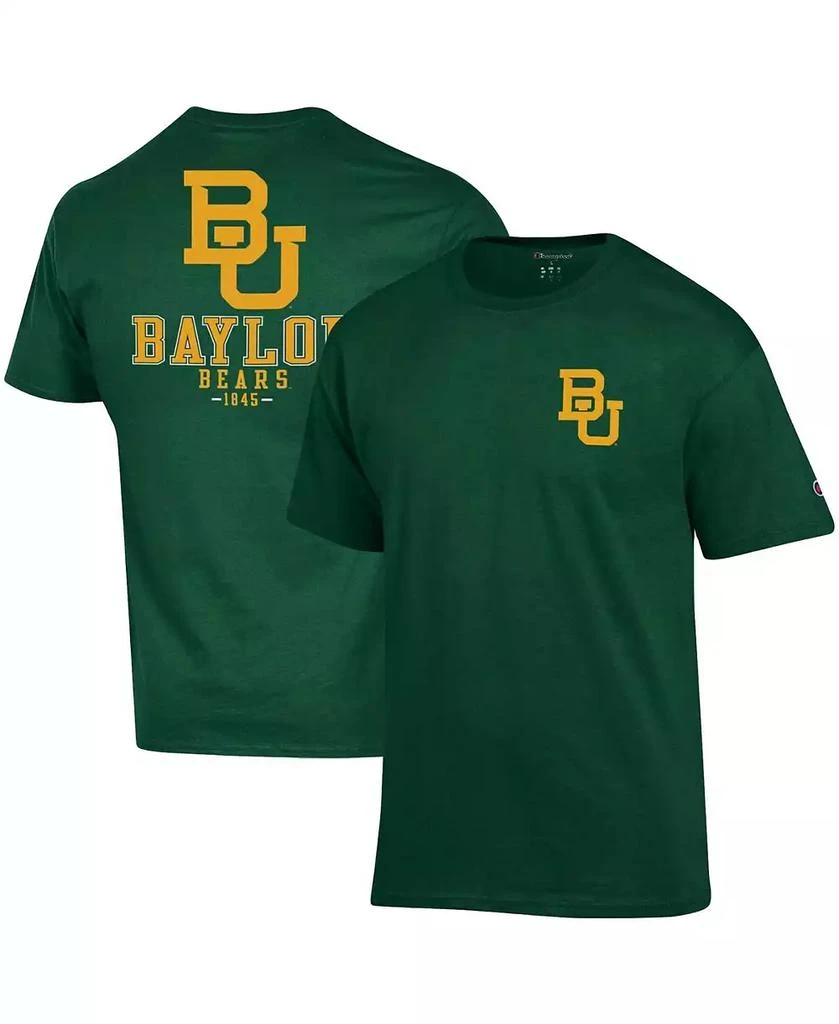 CHAMPION Men's Green Baylor Bears Stack 2-Hit T-shirt 1