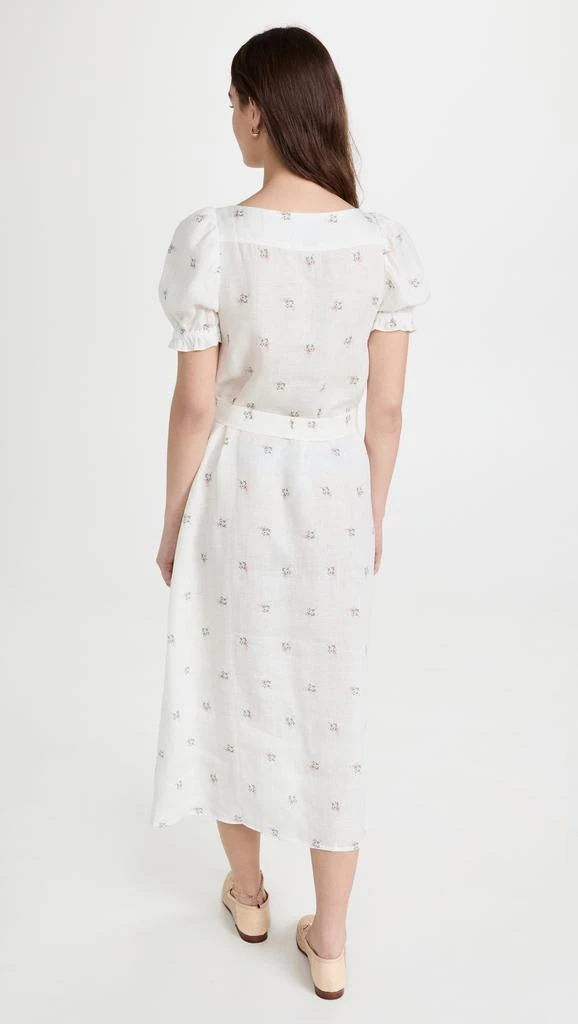Sleeper Brigitte Midi Linen Dress in Bouquets 2