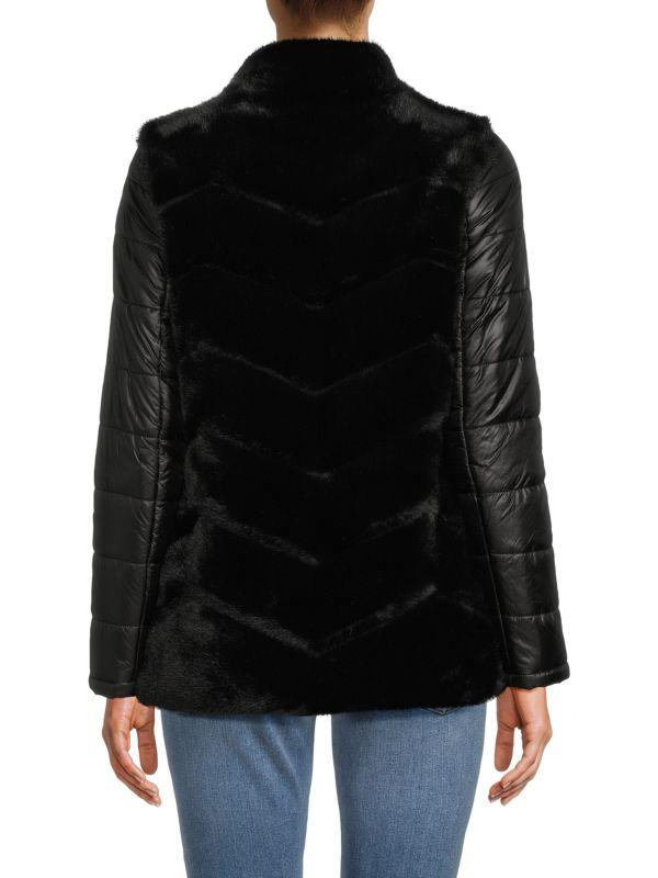 BELLE FARE Faux Mink Fur Puffer Jacket