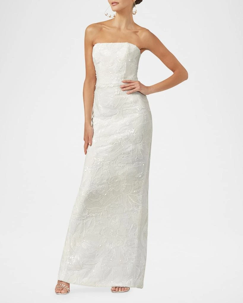 HELSI Serena Strapless Floral Sequin Column Gown 1