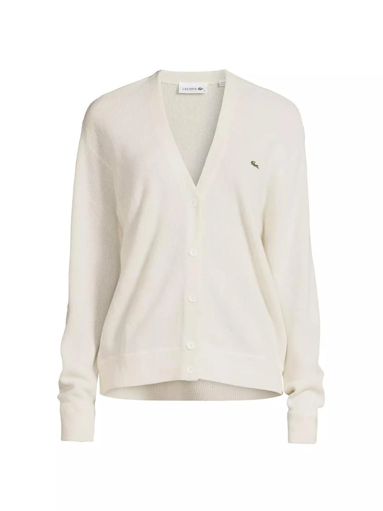 Lacoste V-Neck Wool Logo Cardigan 1