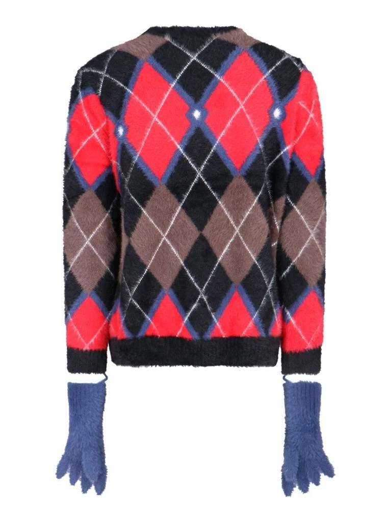 Charles Jeffrey Loverboy Fluffy Gloves Sweater In Multicolor Nylon Diamond Pattern 2