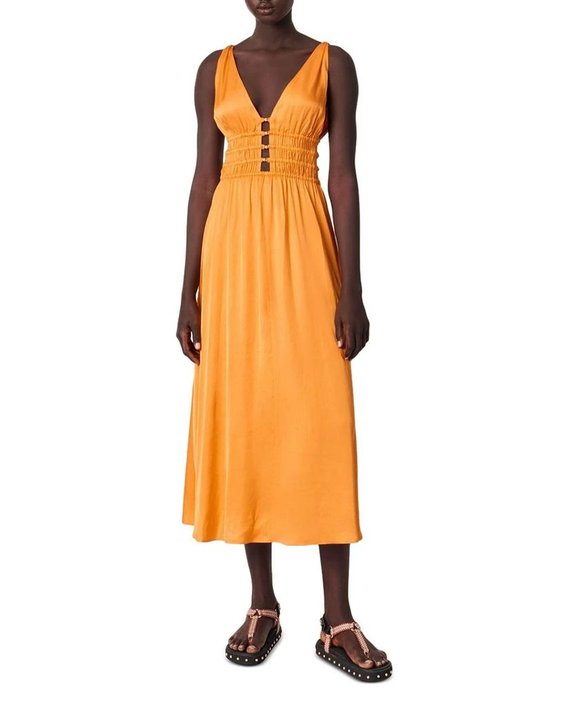 Maje Satin Look Maxi Dress 1