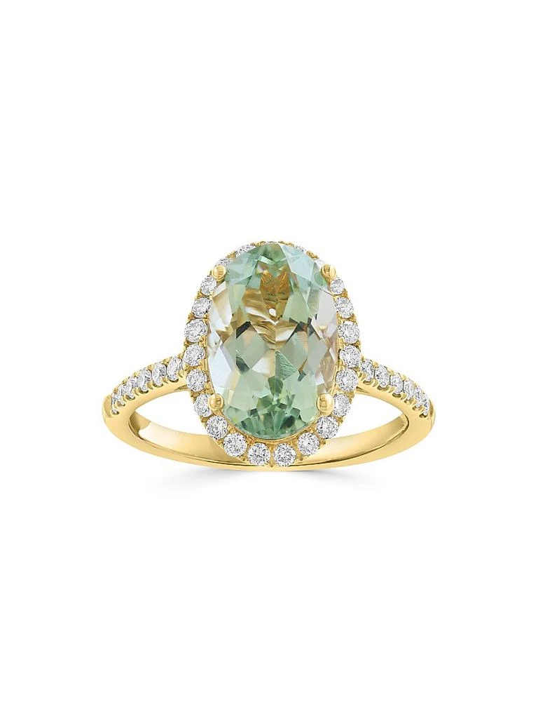 Saks Fifth Avenue Collection 14K Yellow Gold, Green Amethyst
0.45 TCW Diamond Halo Ring