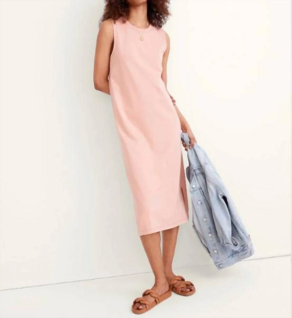 Madewell T Shirt Tank Midi Dress In Antique Coral 1