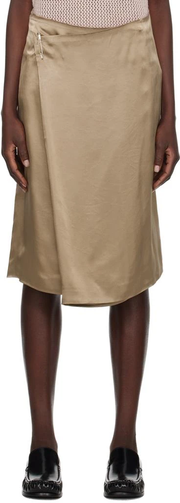 6397 Beige Wrap Midi Skirt 1