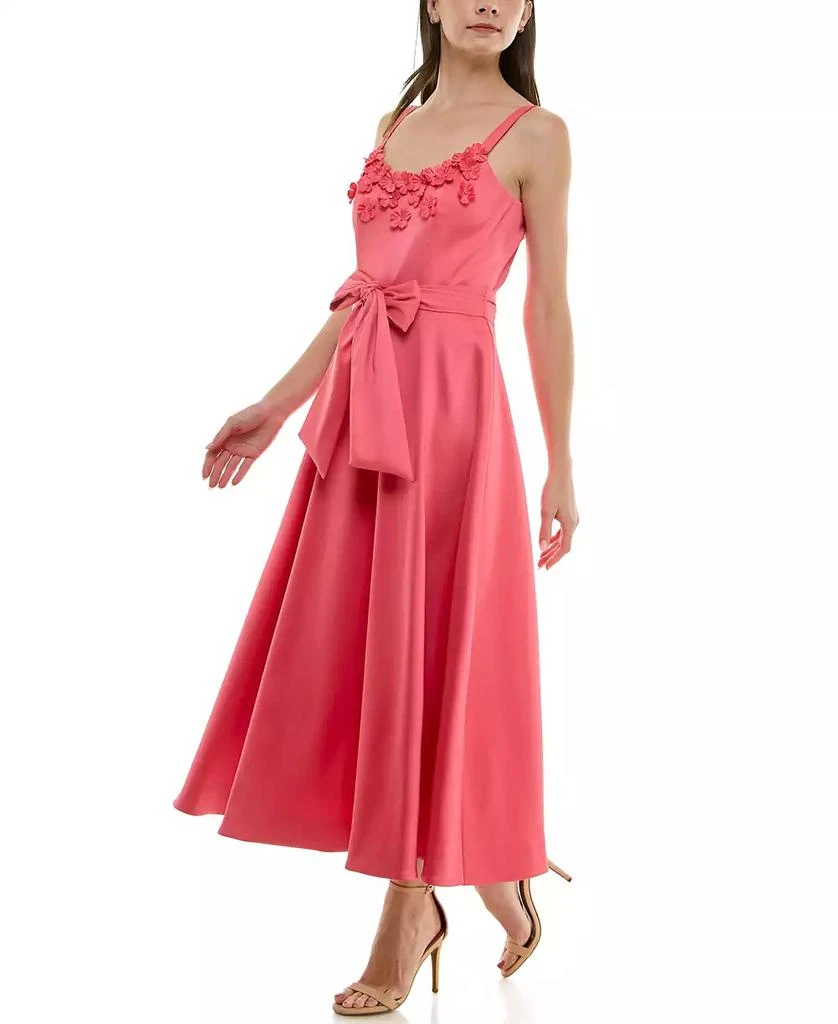 Taylor Women's Floral-Trim Bow-Waist Midi Dress 5