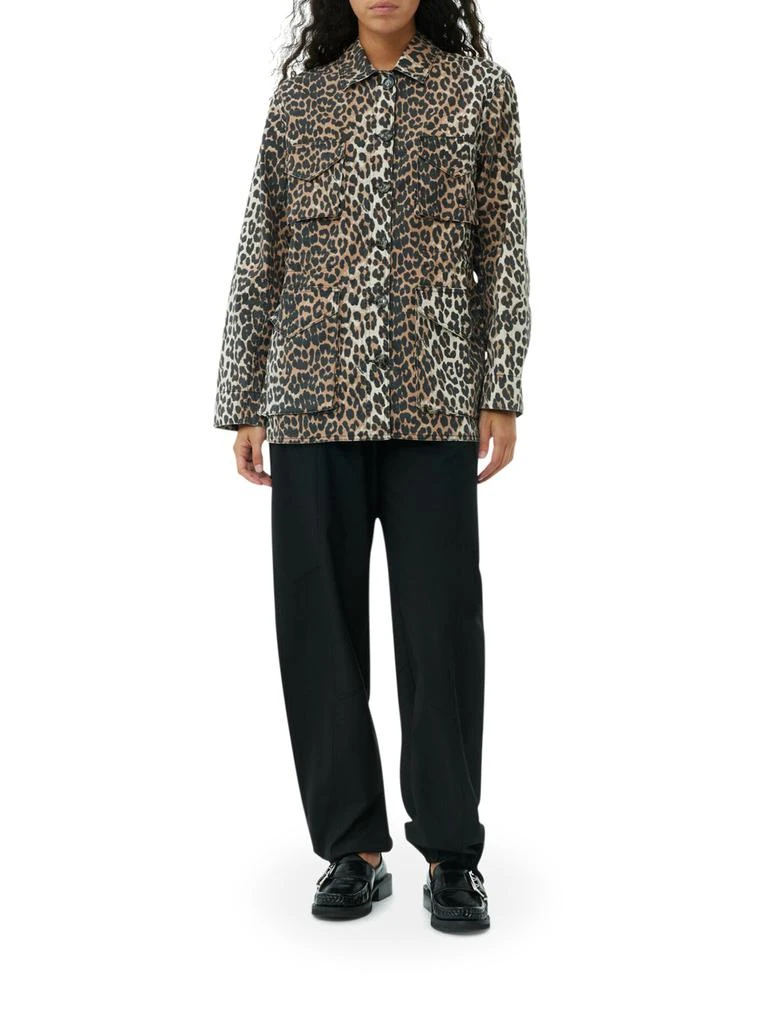 Ganni LEOPARD COTTON CANVAS JACKET 2