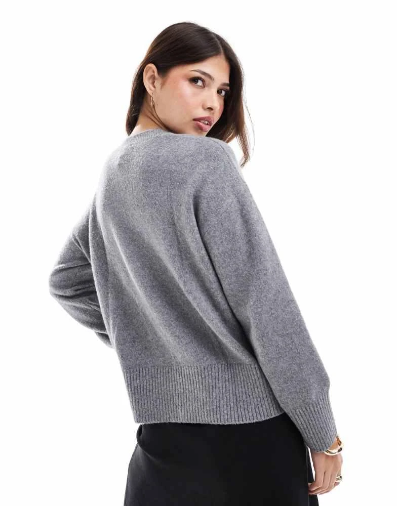& Other Stories & Other Stories crew neck jumper in grey melange 3