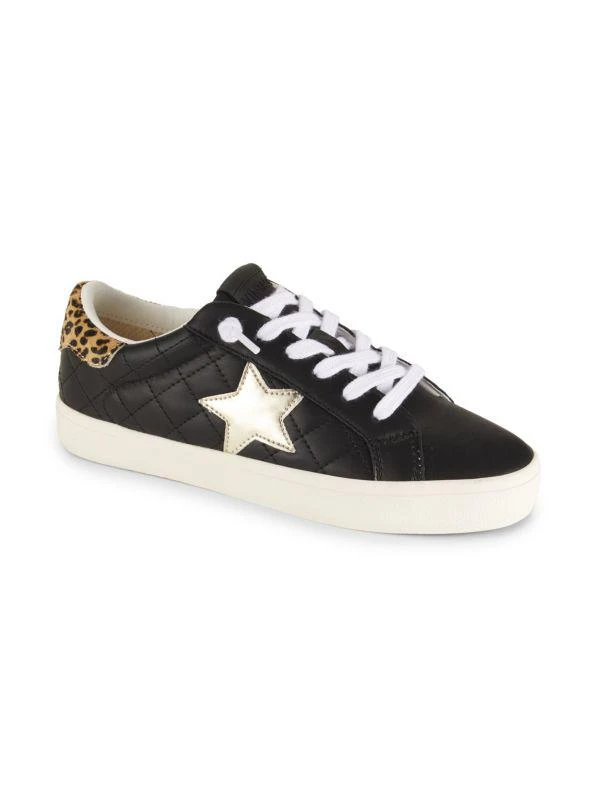 Vintage Havana Arielle Star Calf Fur Trim Quilted Sneakers 2