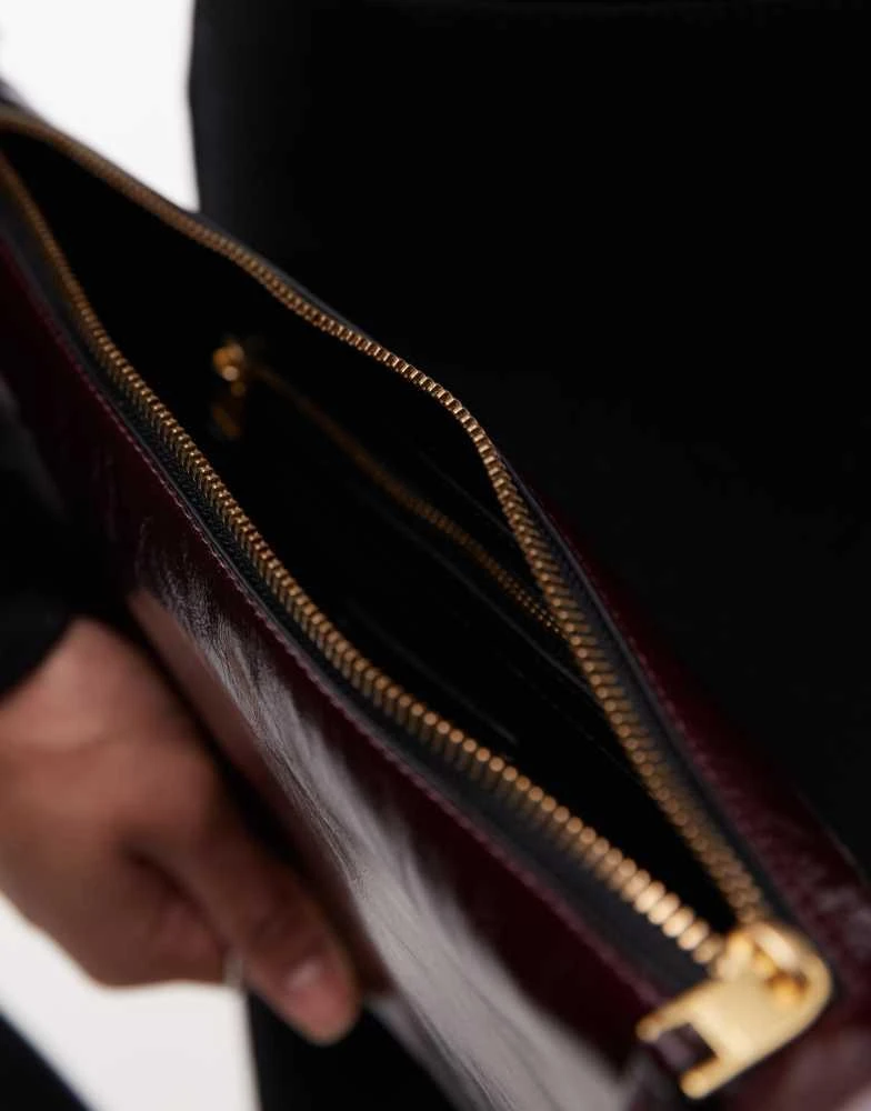 ALL SAINTS AllSaints half moon leather crossbody bag in burgundy 3