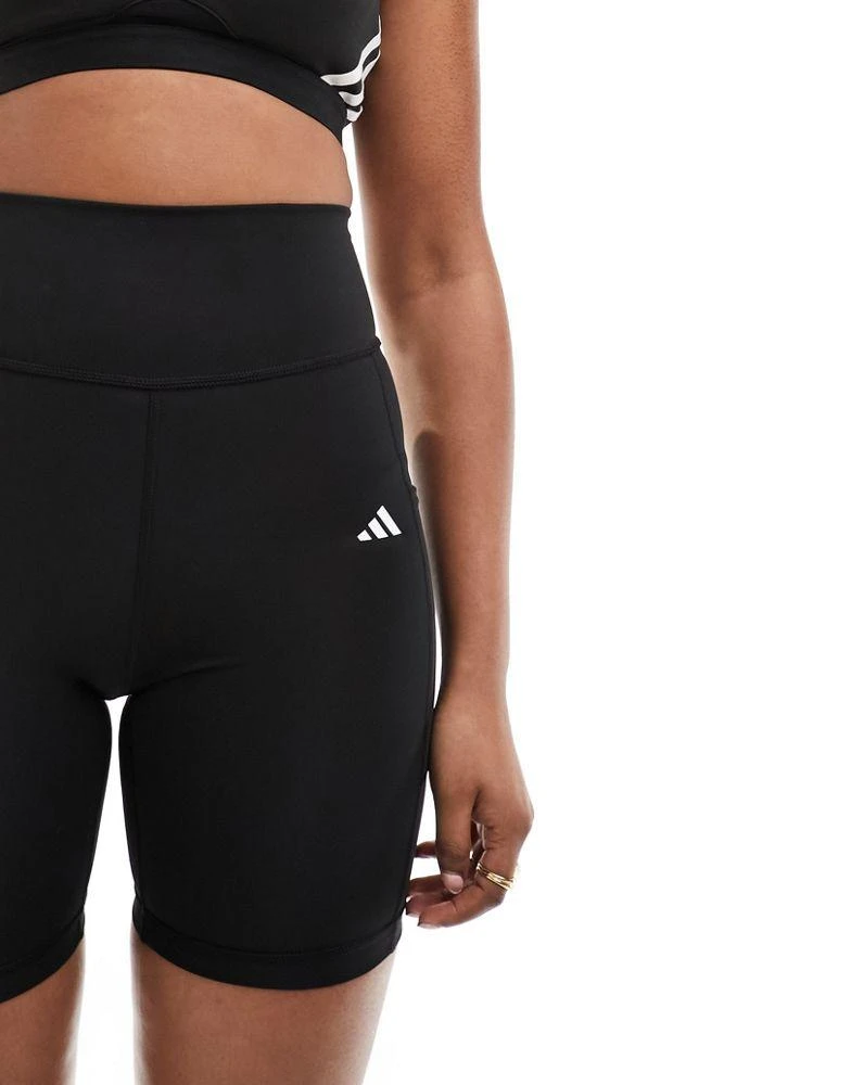 Adidas adidas Training Essentials legging shorts with phone pocket in black 2