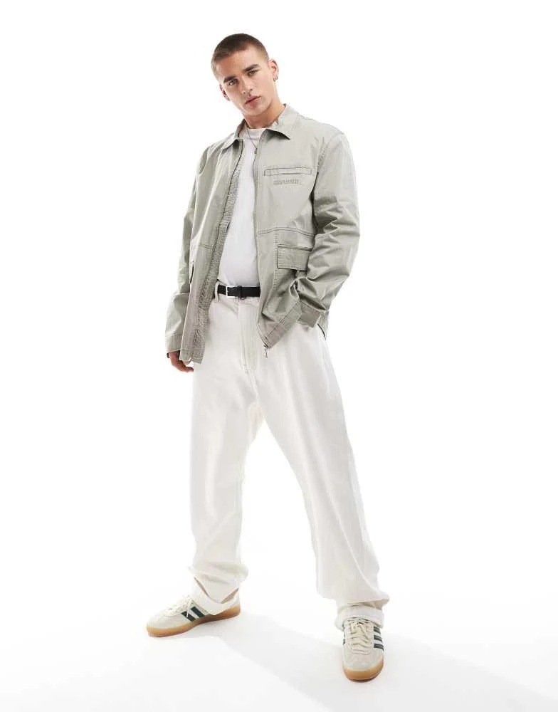 HERA Hera washed utility jacket in grey green 3