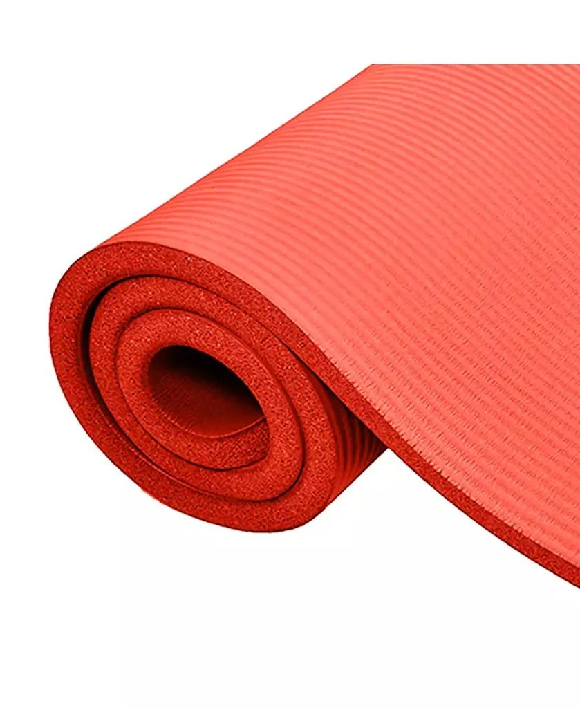 BalanceFrom Fitness GoCloud 1" Extra Thick Exercise Mat w/Carrying Strap, Red 8