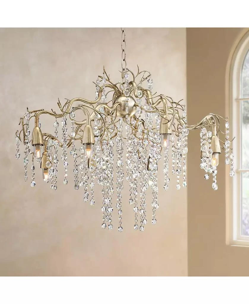 Possini Euro Design Branches Chandelier with Clear Crystal 8-Light Fixture for Dining Room, Kitchen Island or Entryway