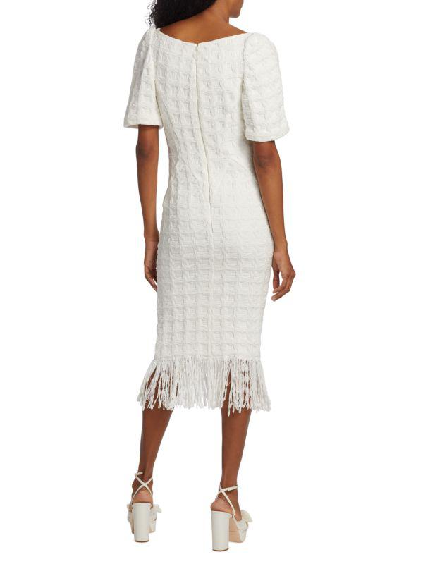 Frederick Anderson Rebirth Windowpane Tweed Midi Dress