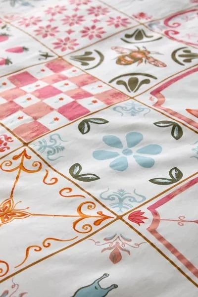 Urban Outfitters Mariana Tile Duvet Cover Set 4
