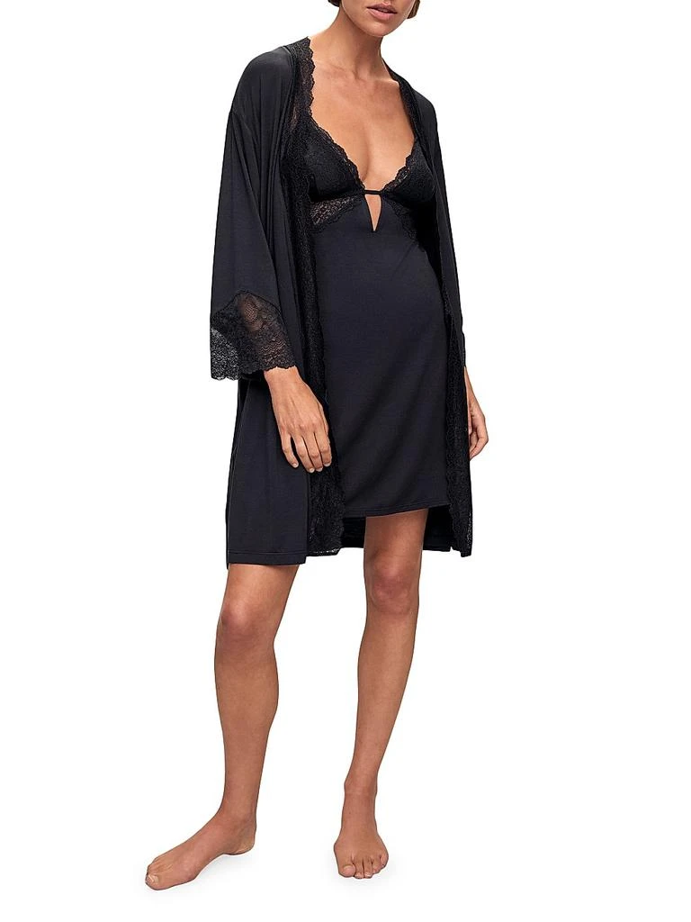Eberjey ​Lace-Trimmed Jersey Kimono-Inspired Robe 2