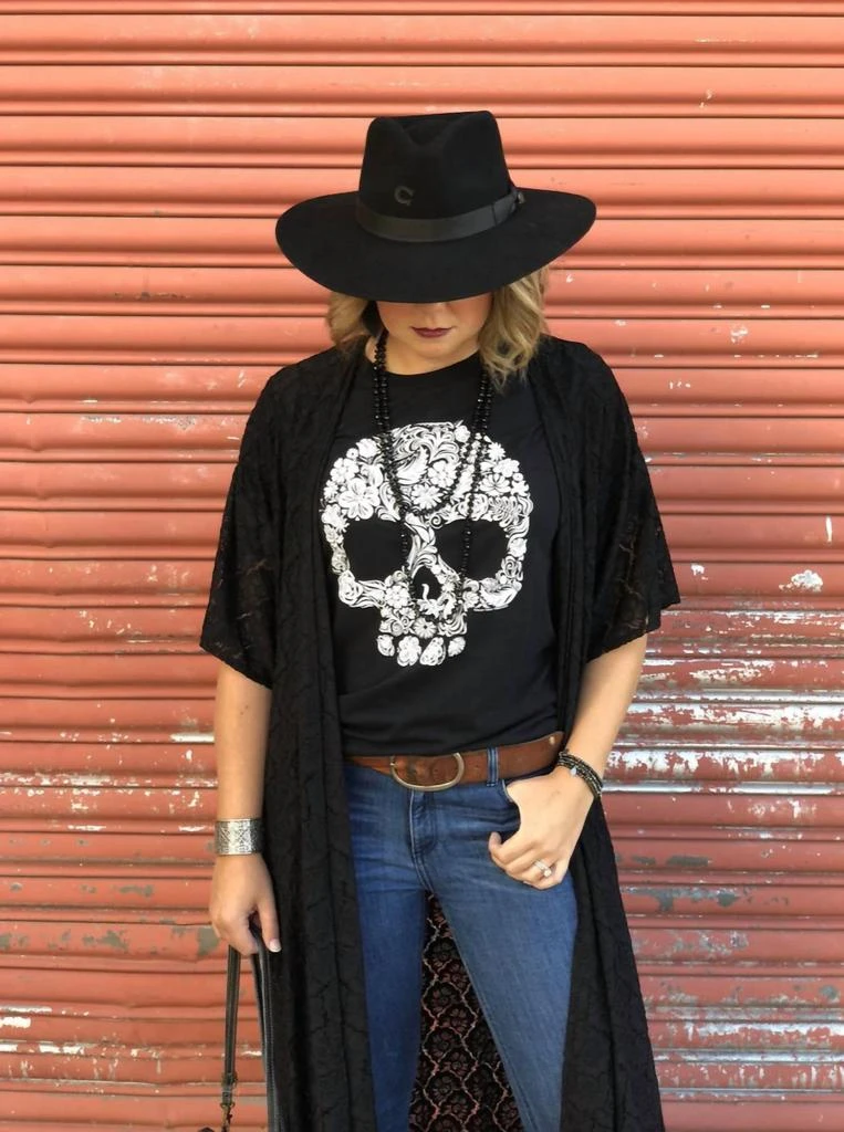 Texas True Threads Sugar Skull Tee In Black 1
