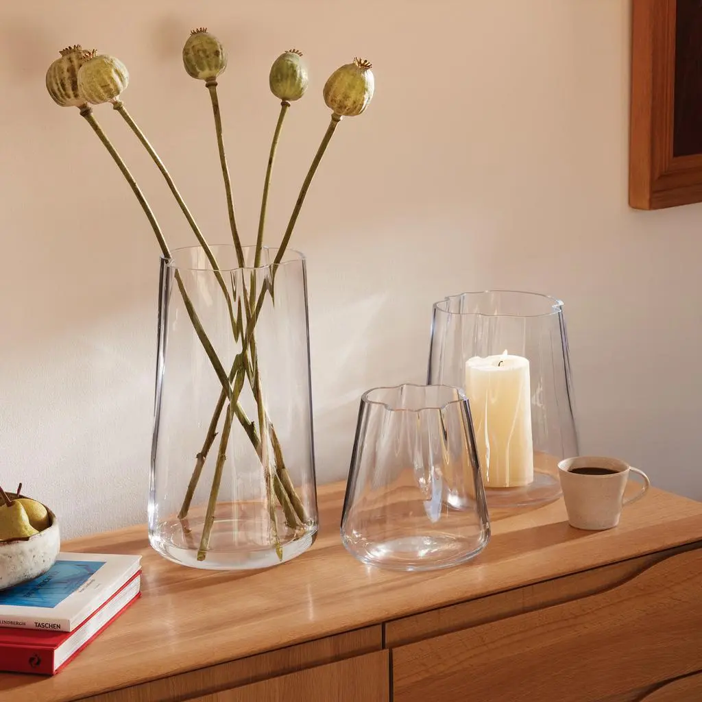 LSA International Lagoon vase-lantern h35cm clear 4