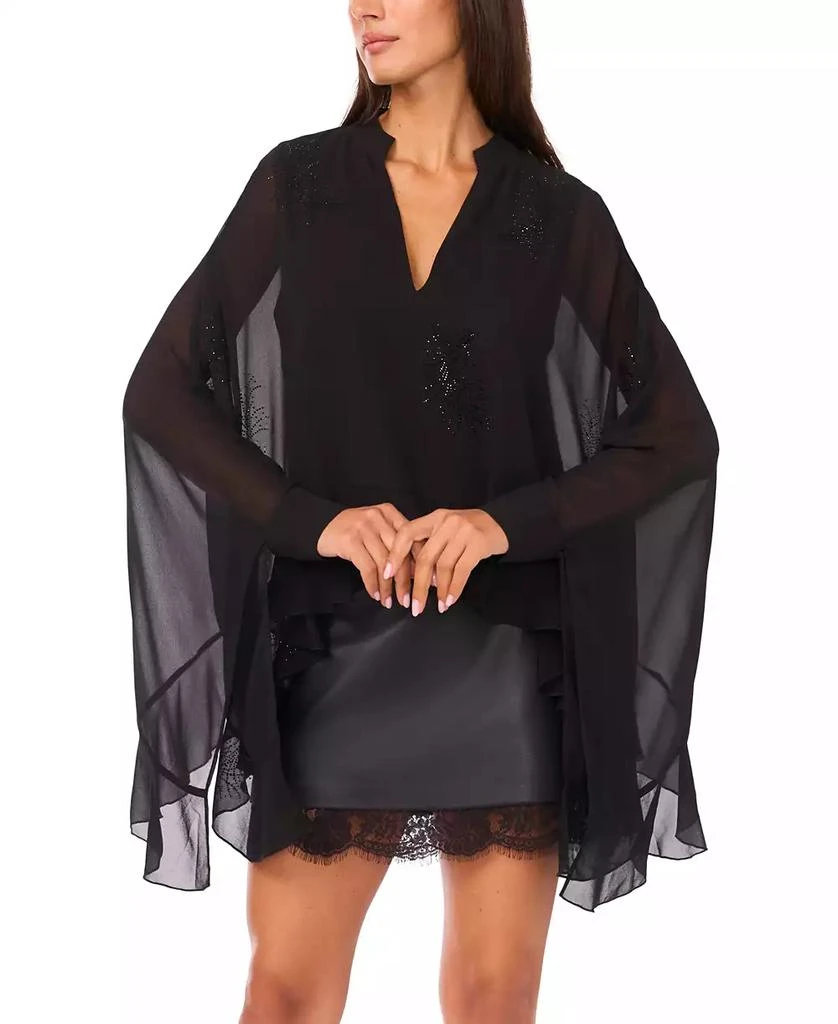Vince Camuto Women's V-Neck Flowy Long Sleeve Top