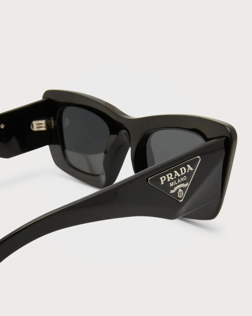 Prada Rectangular Marble Acetate Cat-Eye Sunglasses 
