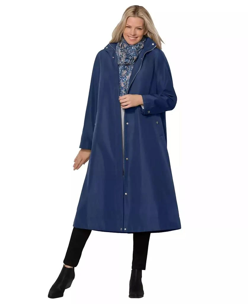 Woman Within Plus Size Long A-line Raincoat