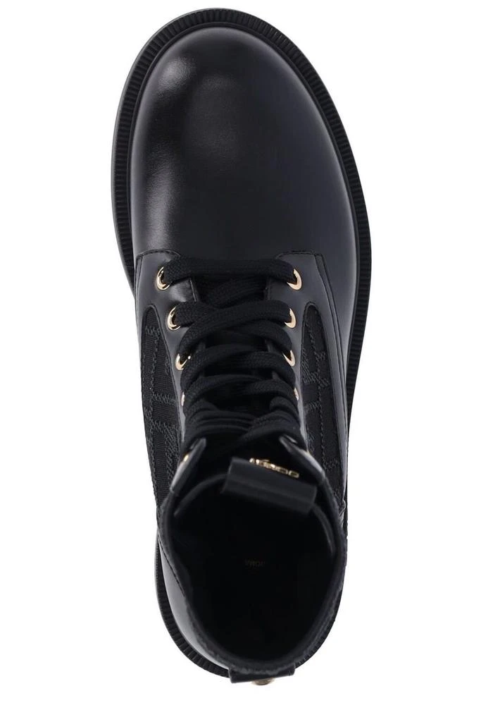 Fendi Fendi Filo FF Jacqaurd Lace-Up Biker Boots 5