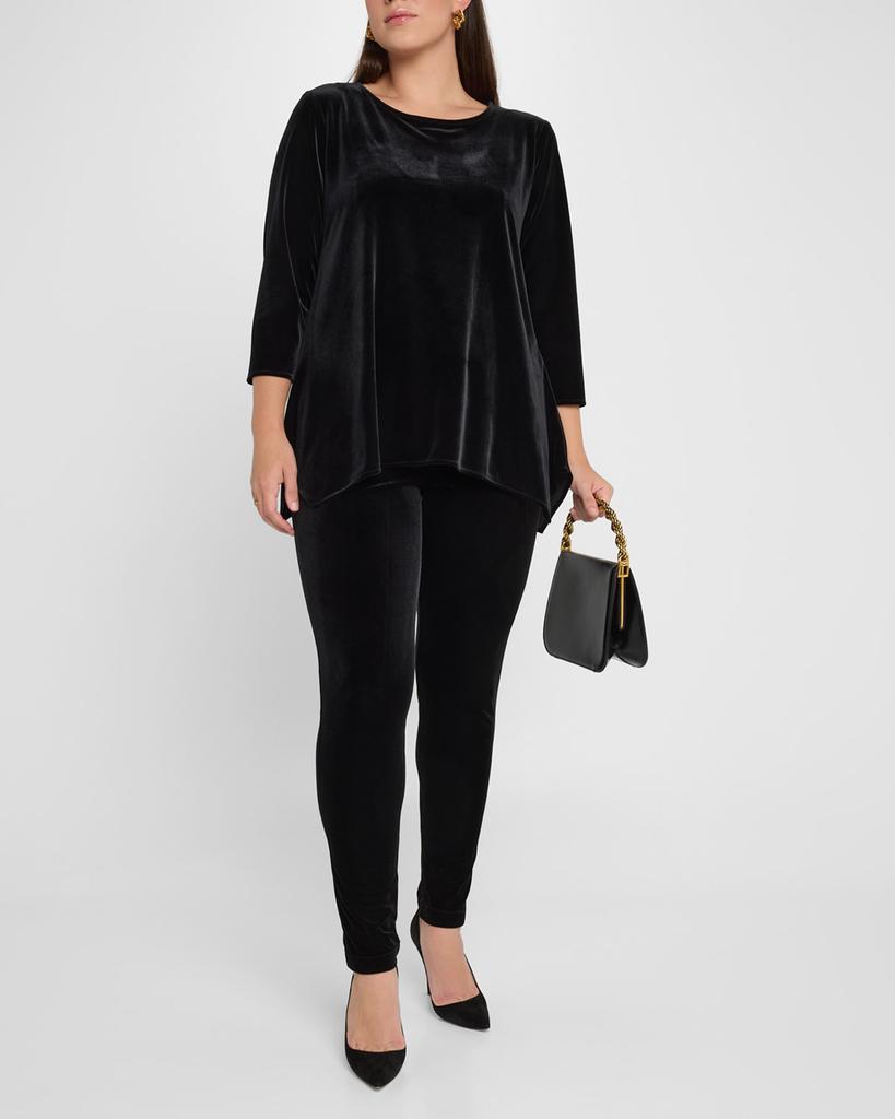 Caroline Rose Plus Size Handkerchief Stretch Velvet Top