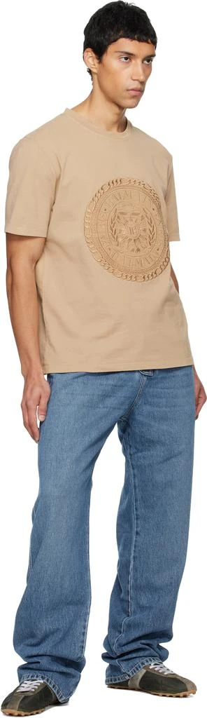 Balmain Beige Embroidered 
Balmain
 Médaille T-shirt 4