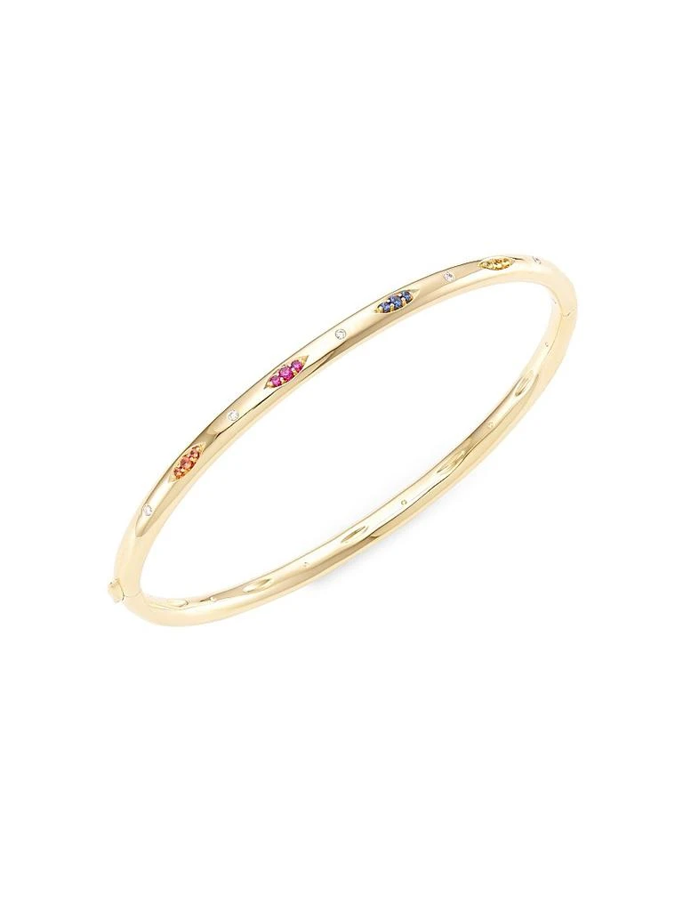 Tamara Comolli Gypsy 18K Yellow Gold & Multi-Stone Candy Pavé Bangle Bracelet 3