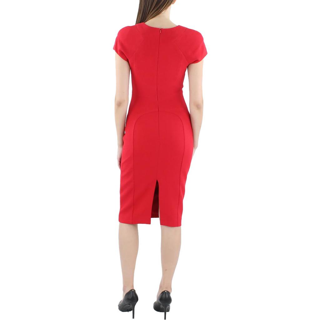 Black Halo Womens Crepe Short Sleeves Wear to Work Dress