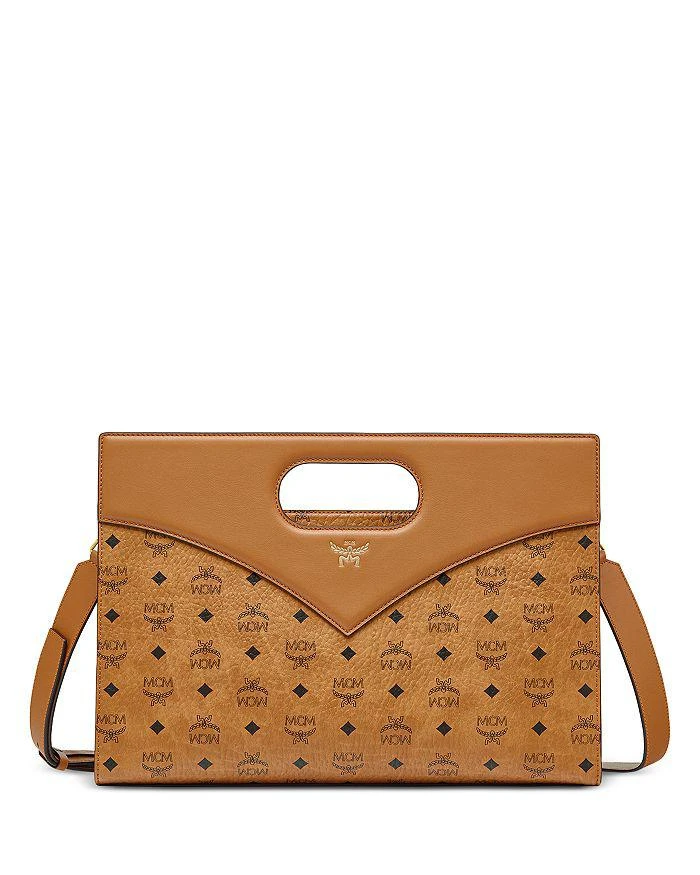 MCM Diamond VI Leather & Canvas Handbag 1