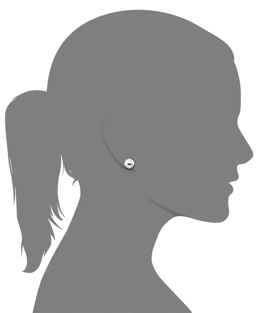 Italian Gold Gold Ball Stud Earrings (10mm) in 14k White, Yellow or Rose Gold 2