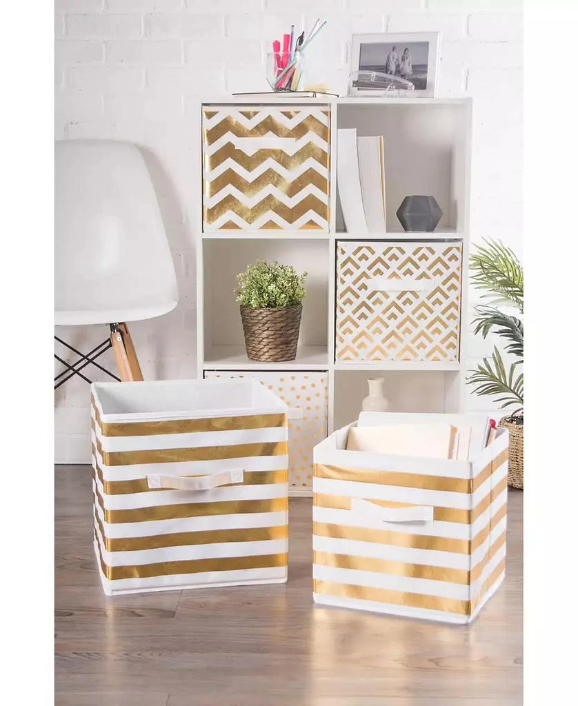 Design Imports Non-woven Polyester Cube Chevron Square Set of 2 9