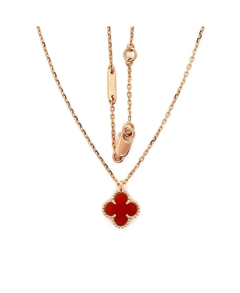 Pre-Owned Van Cleef 
Arpels Sweet Alhambra Pendant Necklace 18K Rose Gold and Carnelian, 15.75" 2