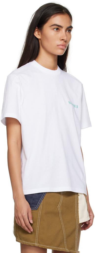 SUNNEI White Printed T-Shirt