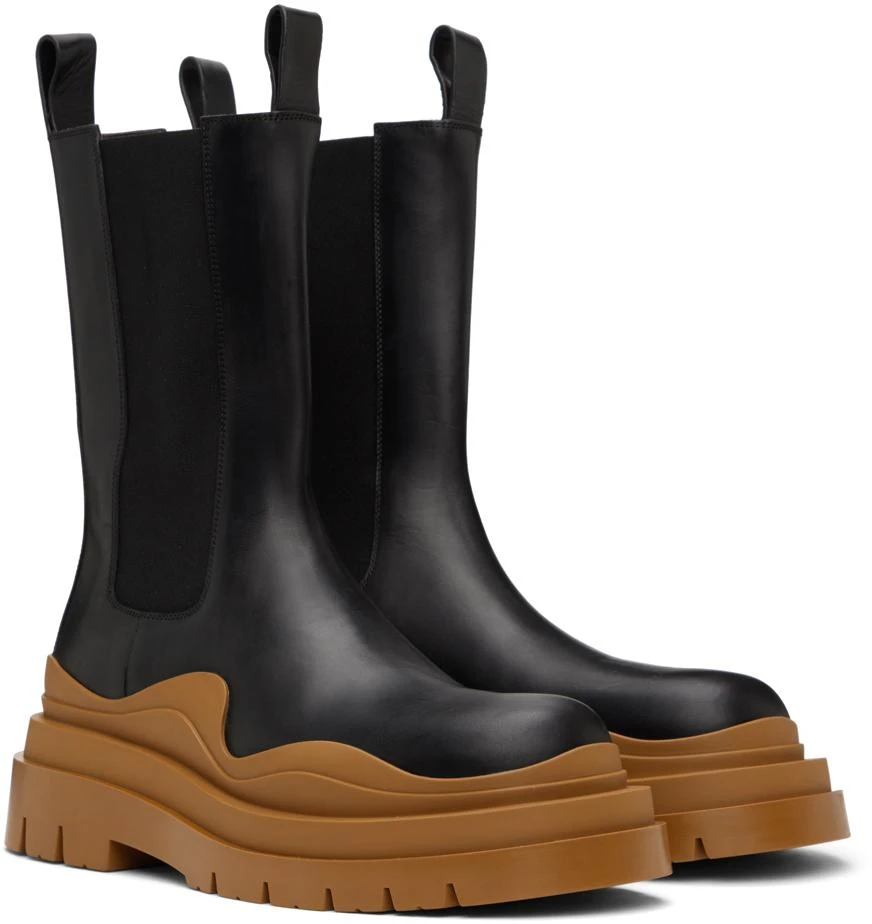Bottega Veneta Black Tire Chelsea Boots 4