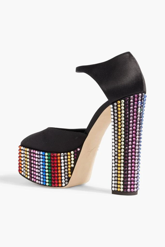 Giuseppe Zanotti Bebe embellished satin platform pumps 3