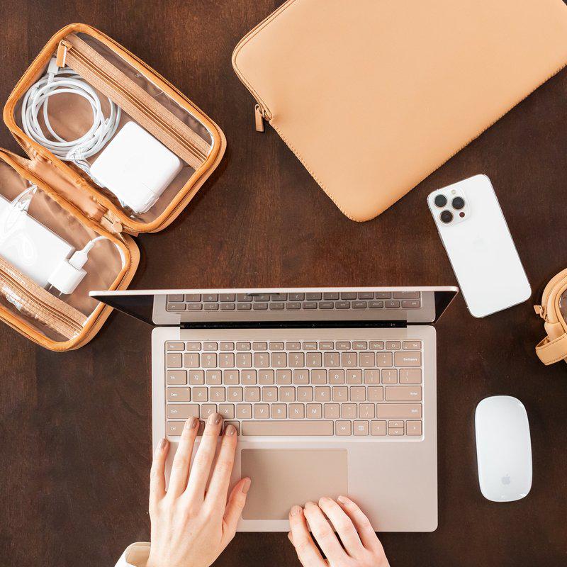 MYTAGALONGS The Clear Cable Organizer Caramel