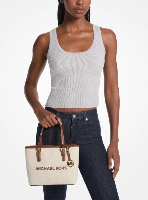 michael_kors Jet Set Travel Extra-Small Canvas Top-Zip Tote Bag 4