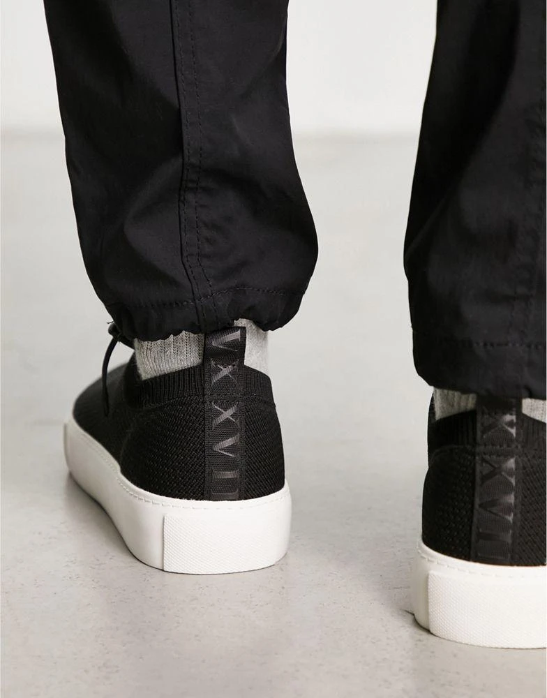 ASOS ASOS DESIGN knitted slip on trainers in black 3