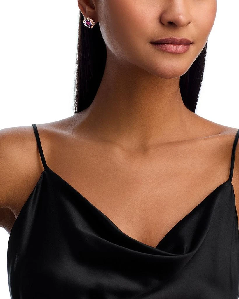 Bloomingdale
s Fine Collection Amethyst 
Diamond Bezel Stud Earrings in 14K Rose Gold 2